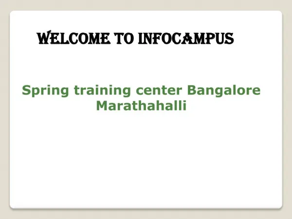 Spring training institute in Bangalore