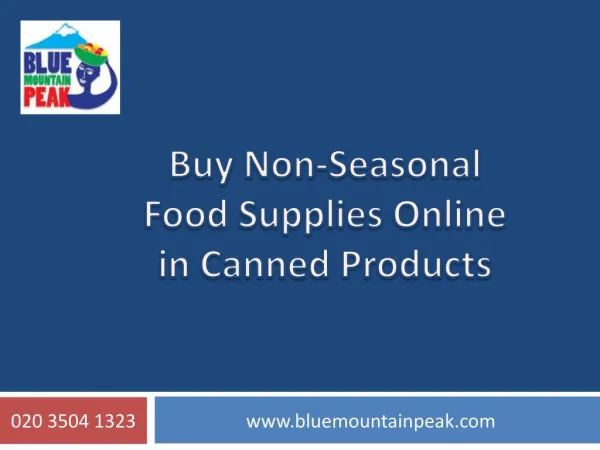 Buy Non-Seasonal Food Supplies Online in Canned Products