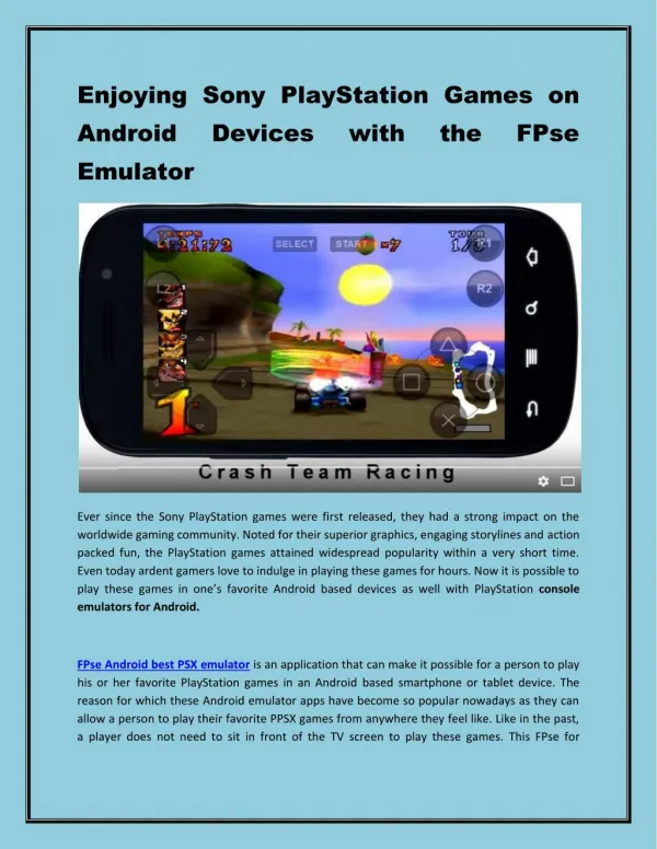 Enjoying Sony PlayStation Games on Android Devices with FPse.