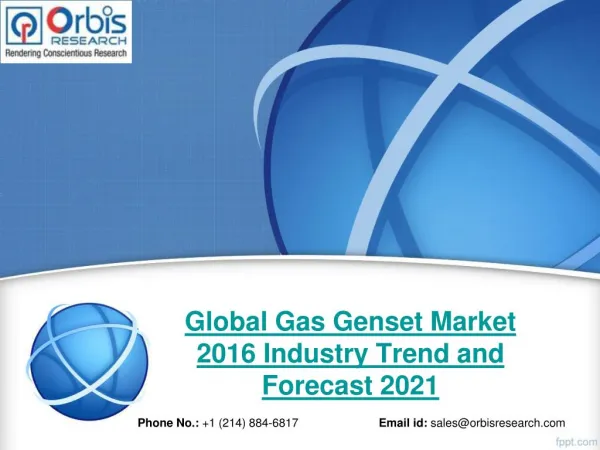 2016 Global Gas Genset Production, Supply, Sales and Demand Market Research Report