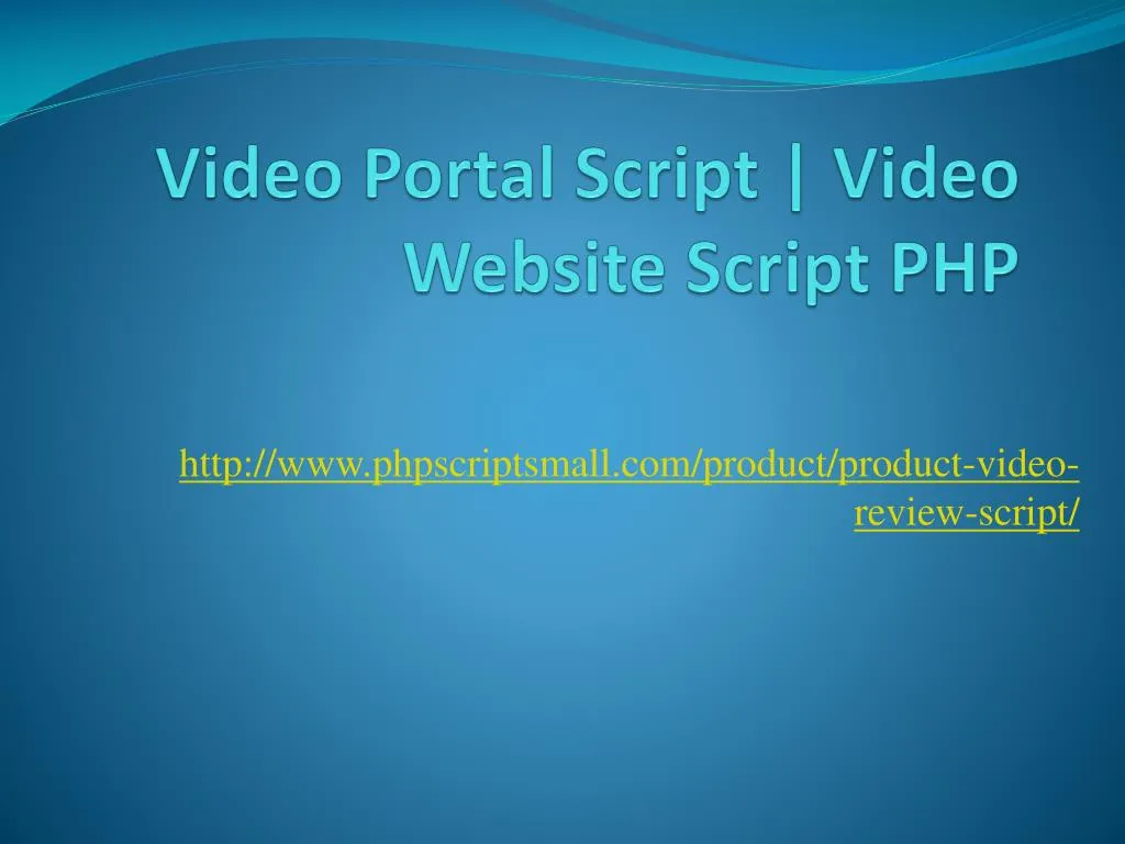 video portal script video website script php