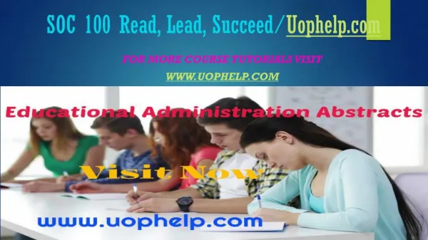 SOC 100 Read, Lead, Succeed/Uophelpdotcom