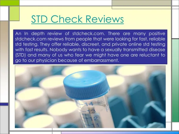 STD Check Reviews