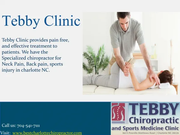 Best Chiropractic Care for Sports Injuries Charlotte NC – Tebby Clinic