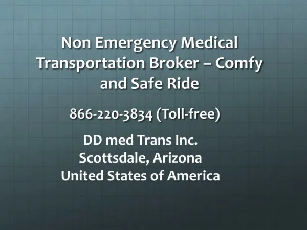 Non Emergency Medical Transportation - Comfy and Safe Ride