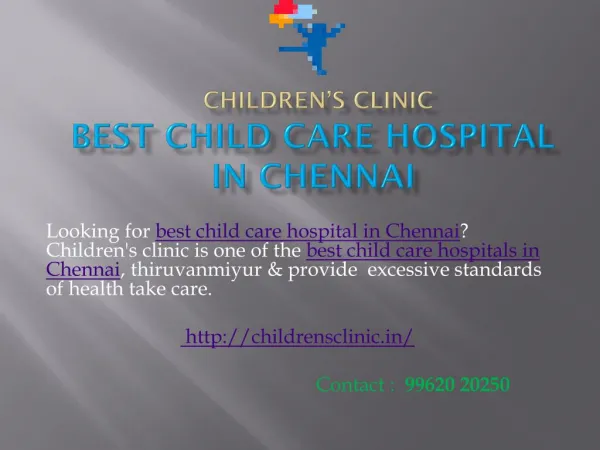 Best Child care hospital in chennai