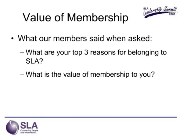 Value of Membership