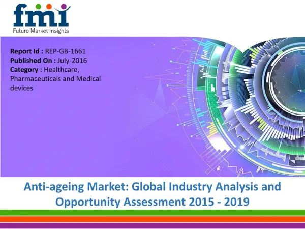 Anti-ageing Market to Grow at a CAGR of 8.0% through 2019