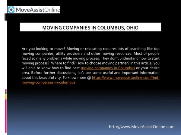 Top Utility Providers and Moving Companies in Columbus