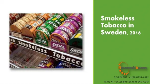 Smokeless Tobacco in Sweden, 2016