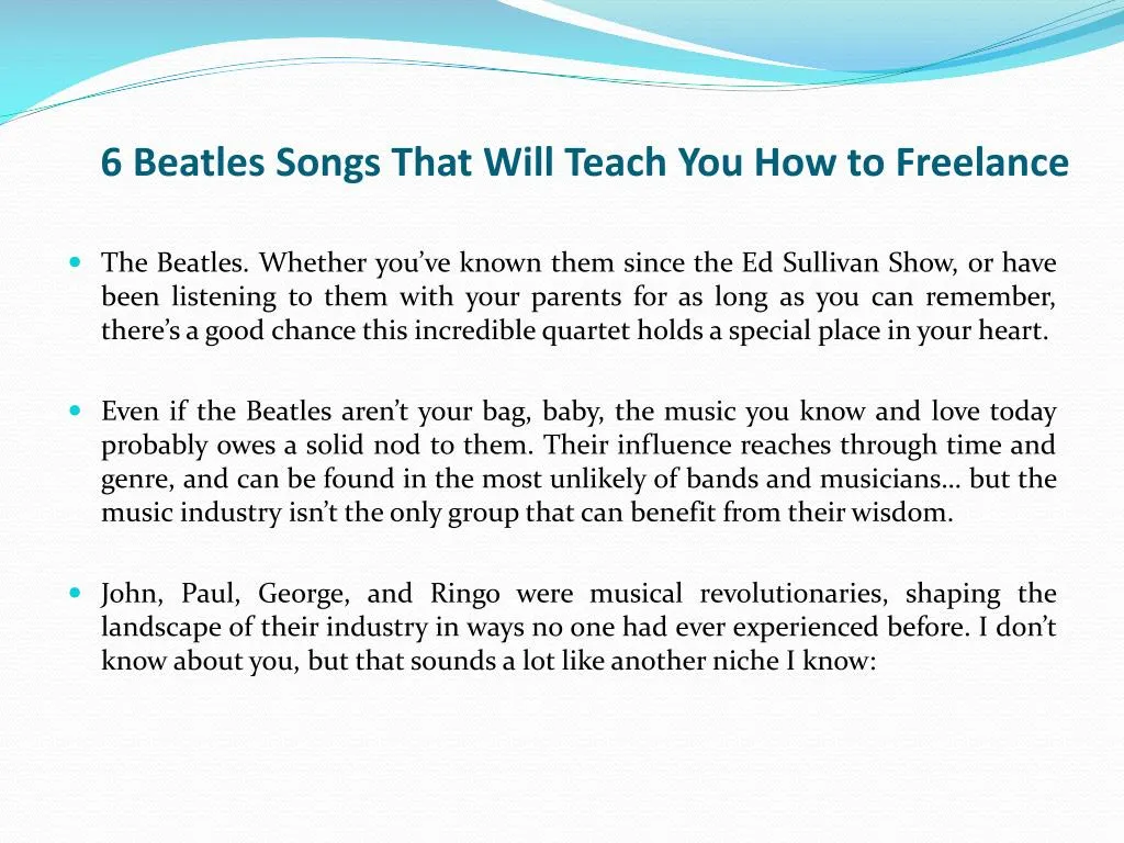 6 beatles songs that will teach you how to freelance