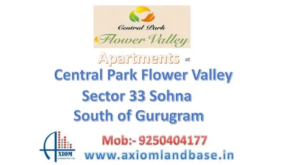 Luxury apartments in Central Park 3 Sohna Gurugram