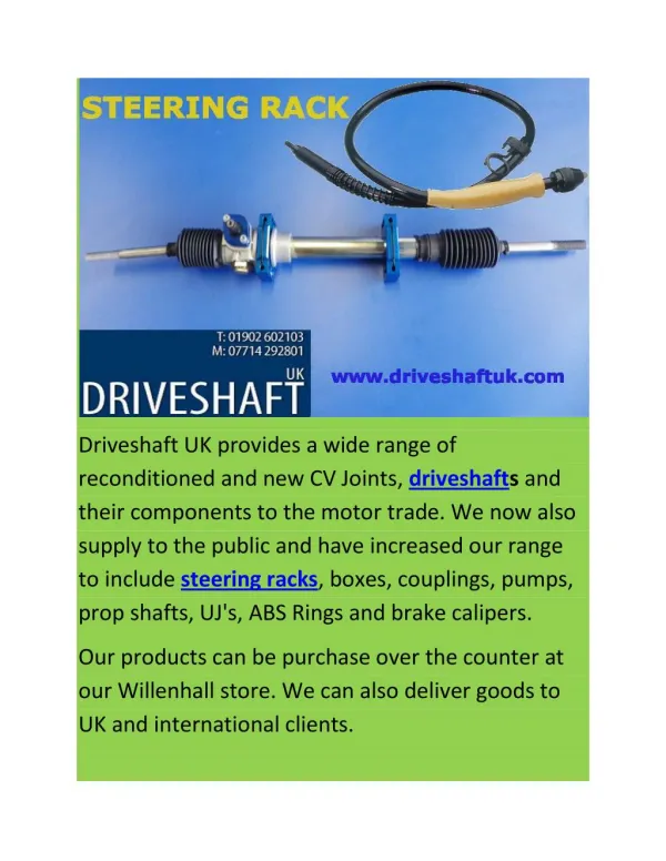 Steering Rack UK