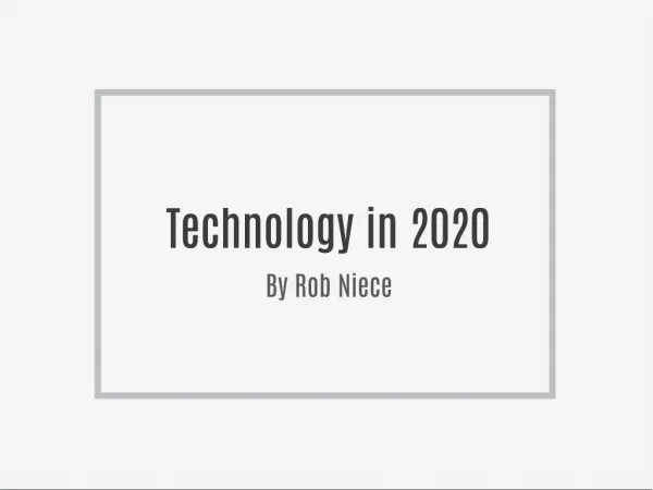 Technology in 2020