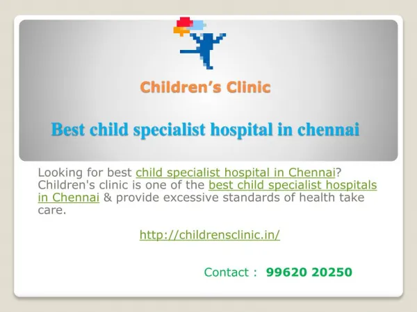 Best child specialist hospital in chennai