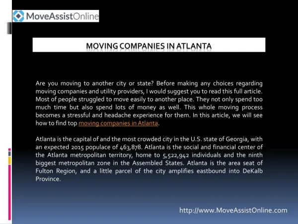 List of Top Moving Companies in Atlanta