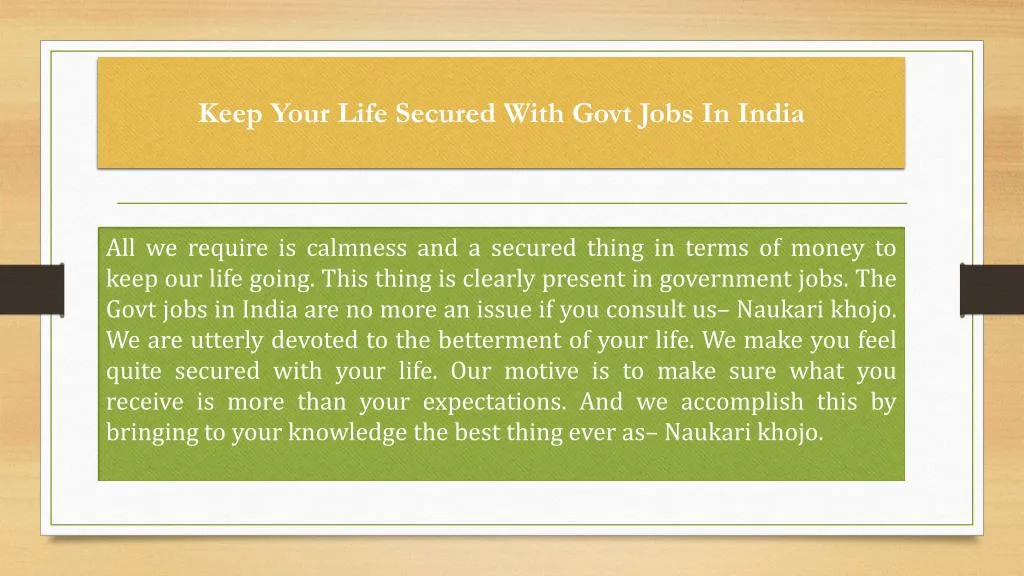 keep your life secured with govt jobs in india