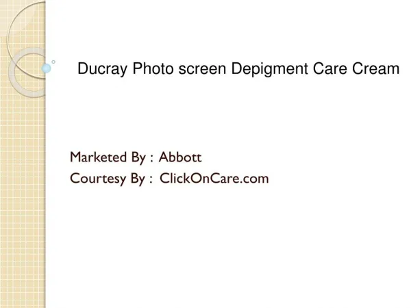Ducray Photoscreen Depigment Care Cream
