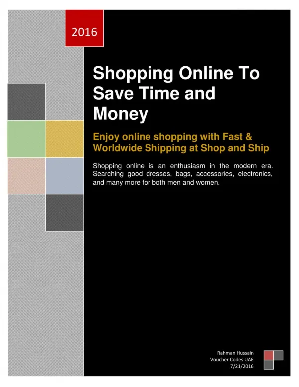 Shopping Online To Save Time and Money