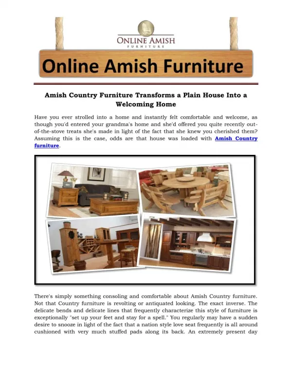 Amish Country Furniture Transforms a Plain House Into a Welcoming Home