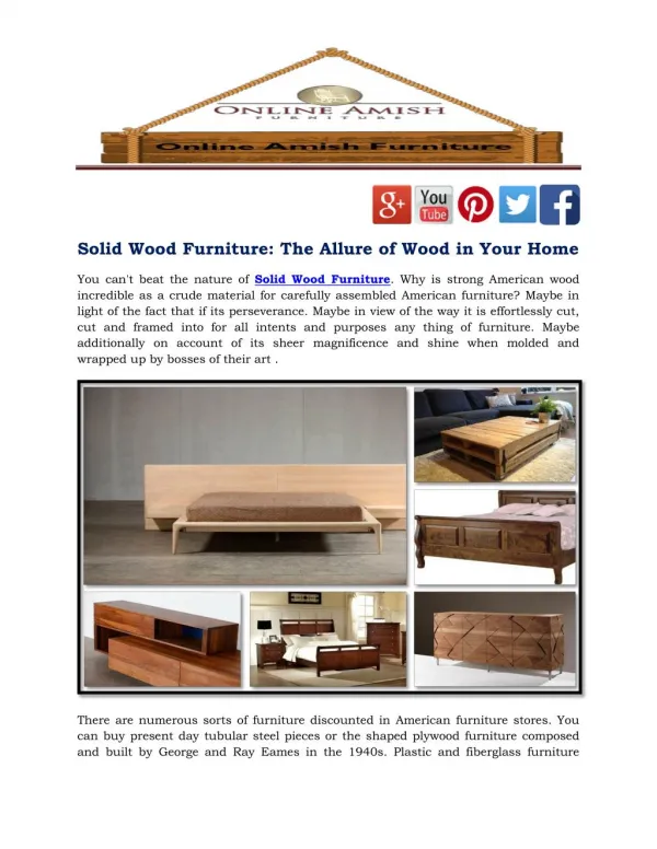 Solid Wood Furniture: The Allure of Wood in Your Home