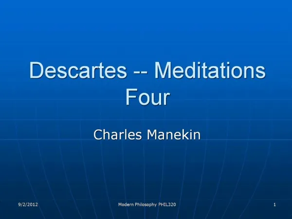Descartes -- Meditations Four