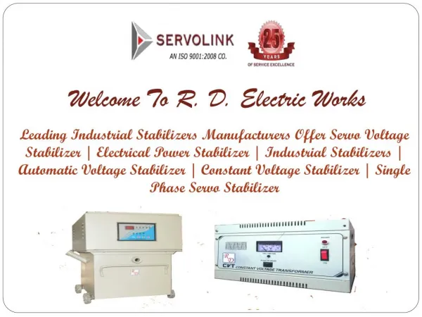 Servo Voltage Stabilizer in Noida