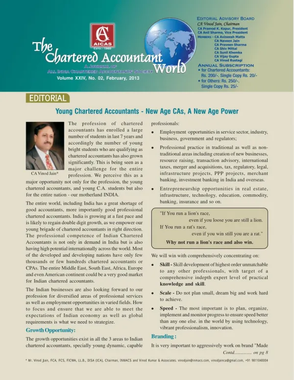 Young Chartered Accountants - New Age CAs, A New Age Power