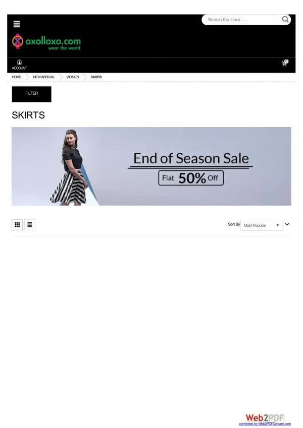 Women Skirts - End of Season Sale Flat 50% off