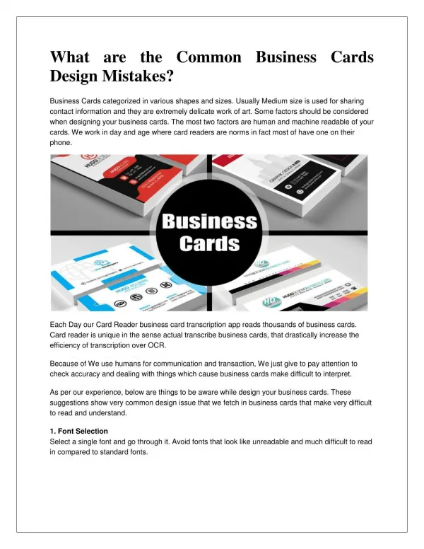 WHAT ARE THE COMMON BUSINESS CARDS DESIGN MISTAKES?