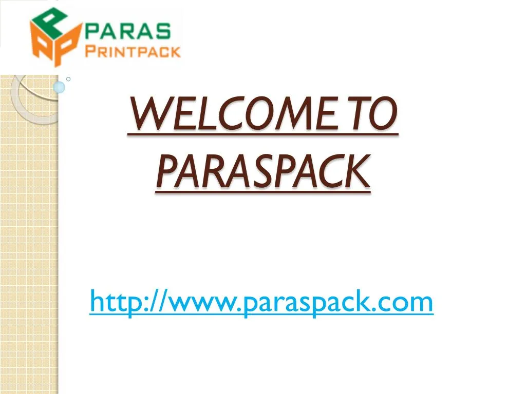 welcome to paraspack
