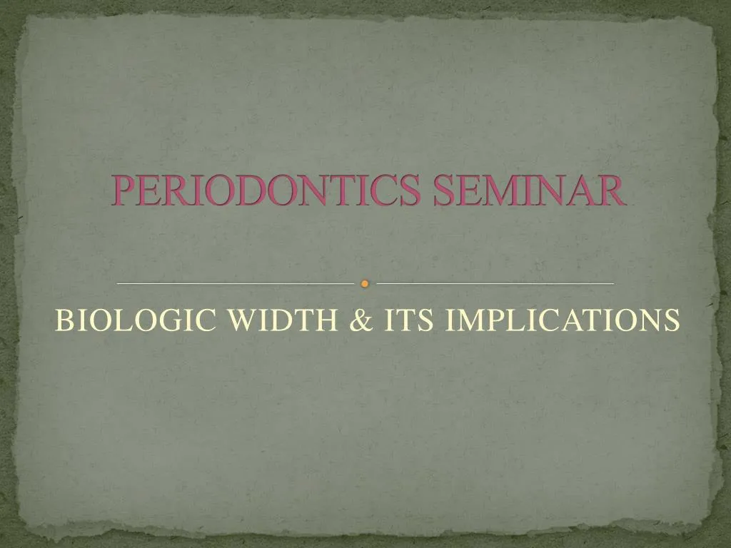 periodontics seminar