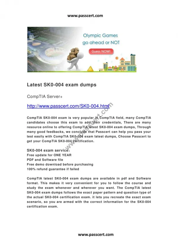 CompTIA Server SK0-004 latest dumps