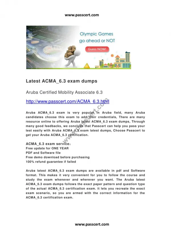 Aruba ACMA_6.3 latest dumps