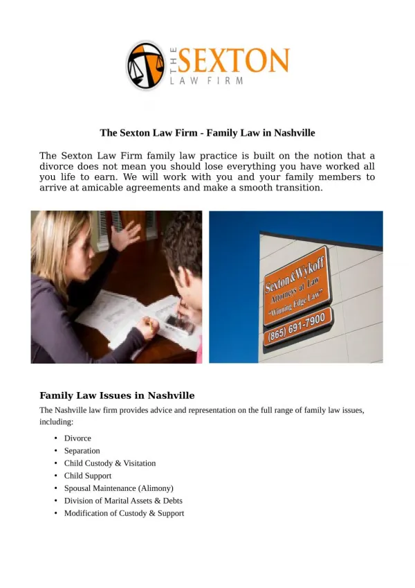 The Sexton Law Firm - Family Law in Nashville