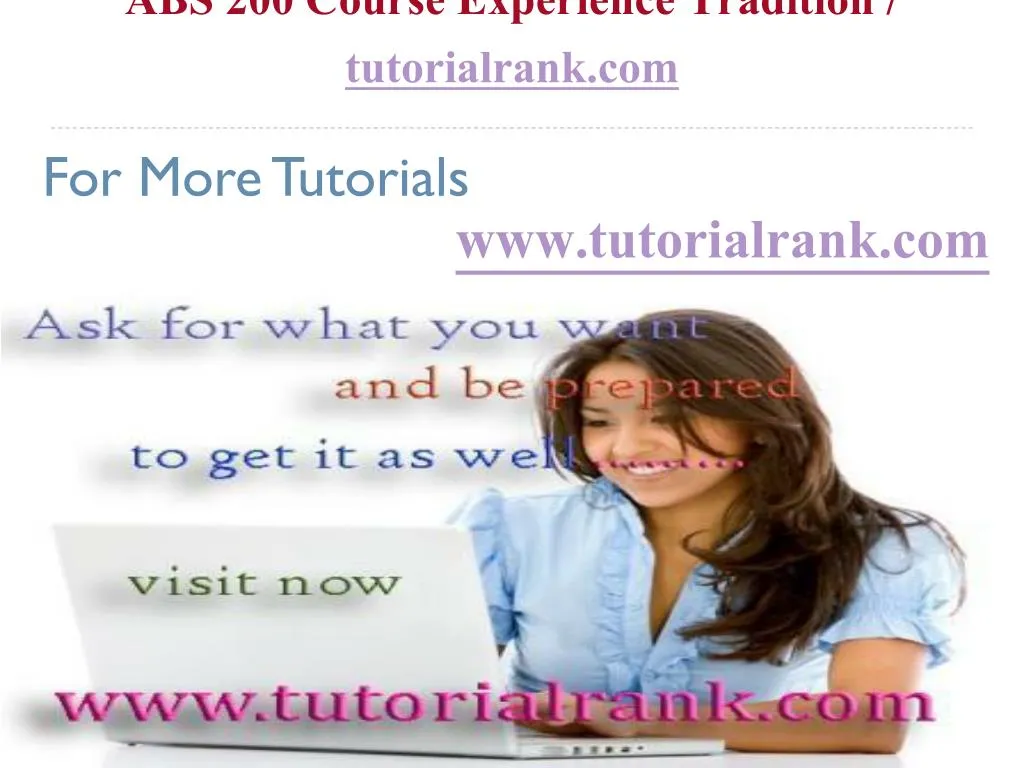 abs 200 course experience tradition tutorialrank com