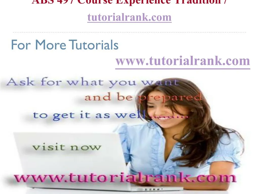 abs 497 course experience tradition tutorialrank com