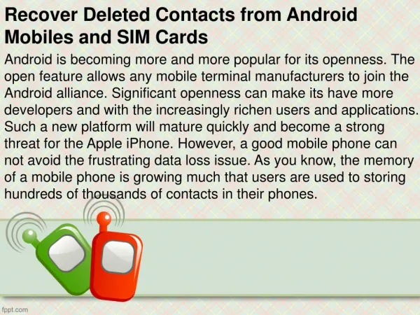 Recover Deleted Contacts from Android Mobiles and SIM Cards