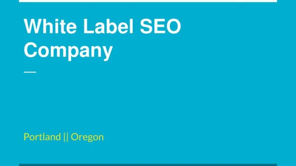 White Label SEO Company in Portland