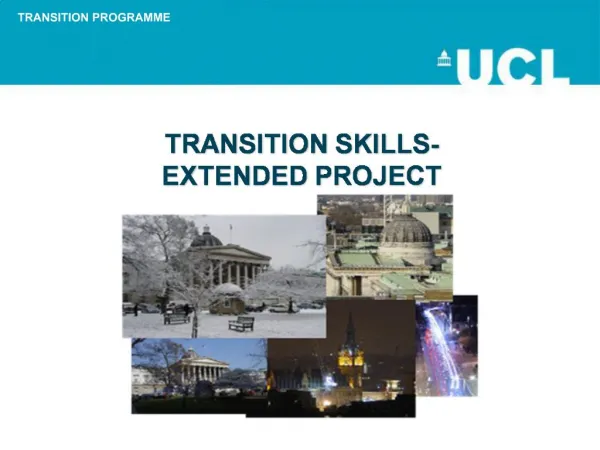 TRANSITION SKILLS- EXTENDED PROJECT