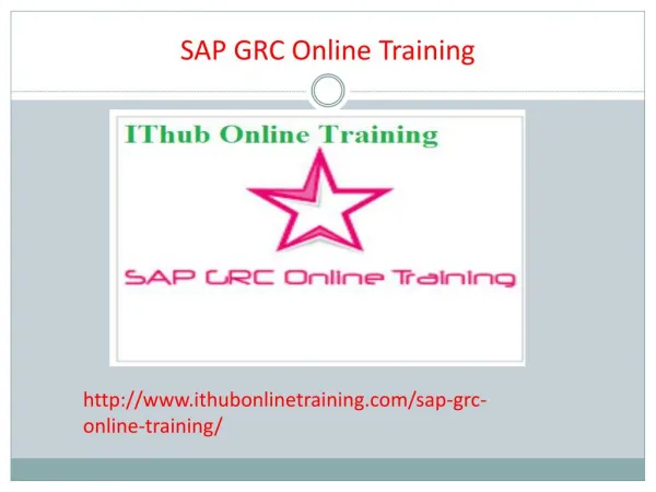 The Best SAP GRC Online Training | SAP GRC Tutorial.