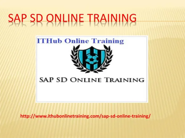 The Best SAP SD Online Training | SAP SD Online Tutorial.