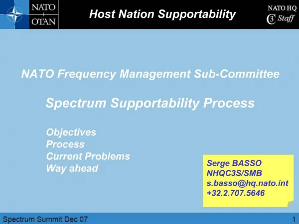 Host Nation Supportability