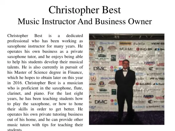 Christopher Best - Music Instructor and Business Owner