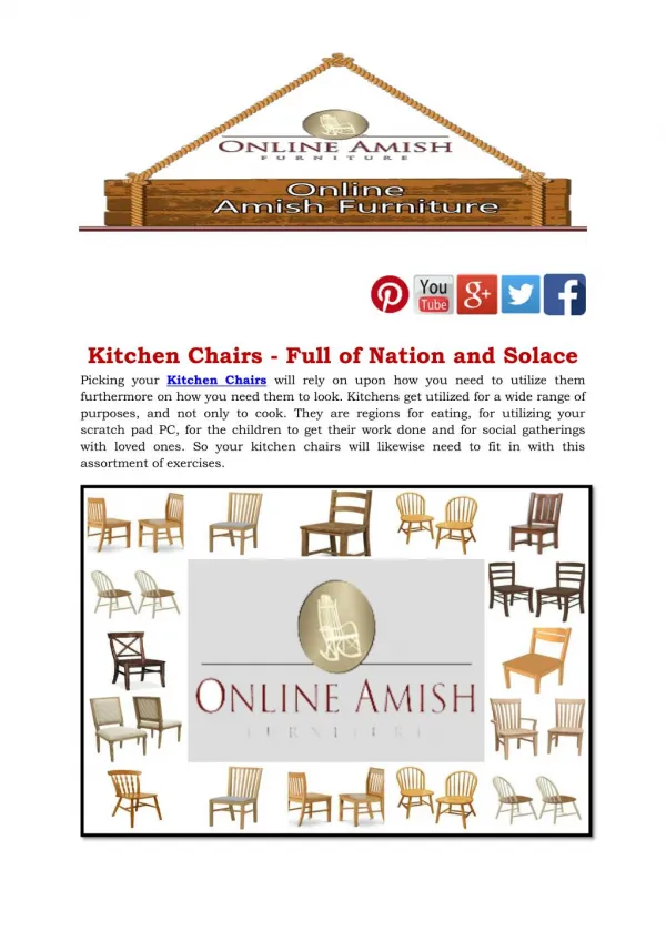 Kitchen Chairs - Full of Nation and Solace