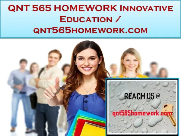QNT 565 HOMEWORK Innovative Education / qnt565homework.com