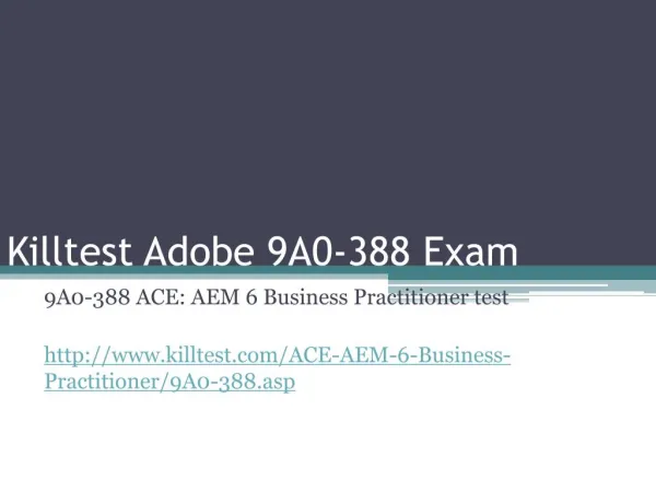 Adobe 9A0-388 Study Guide Killtest