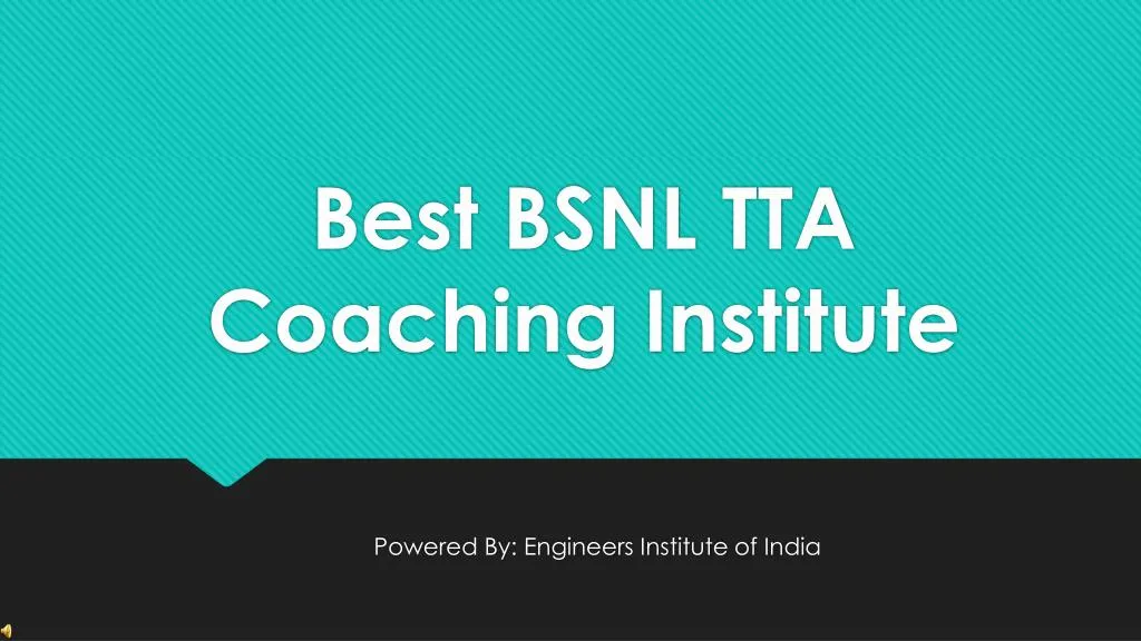 best bsnl tta coaching institute