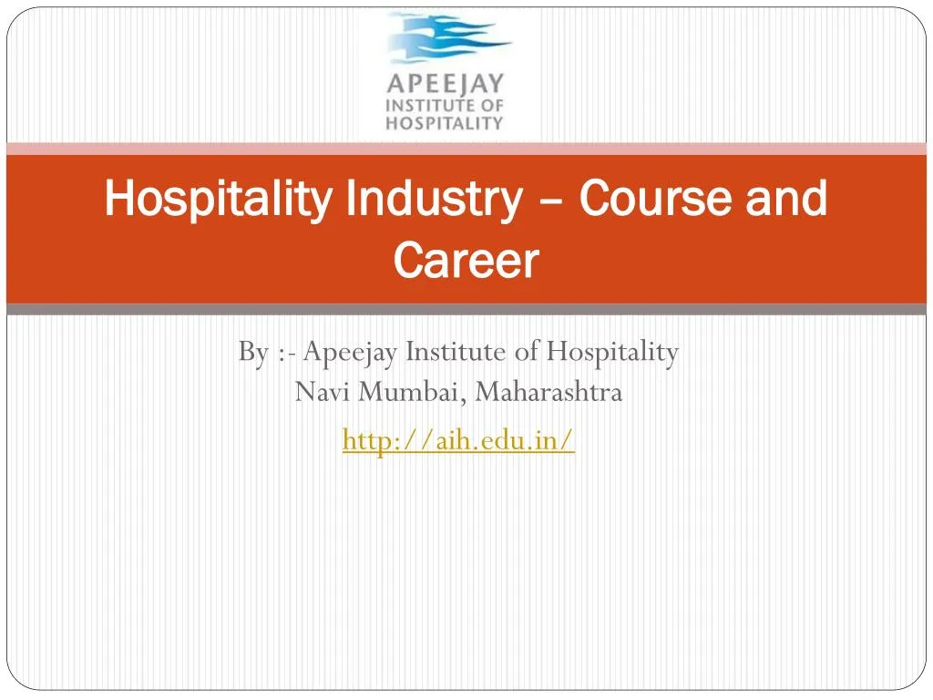 hospitality industry course and career