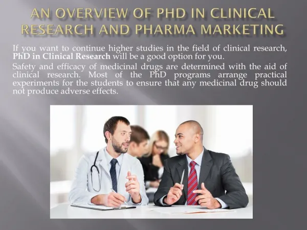 An Overview Of Phd In Clinical Research